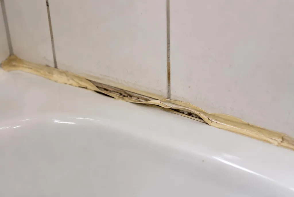 Kitbedrijf Vlaardingen – loslatende kit naast het bad